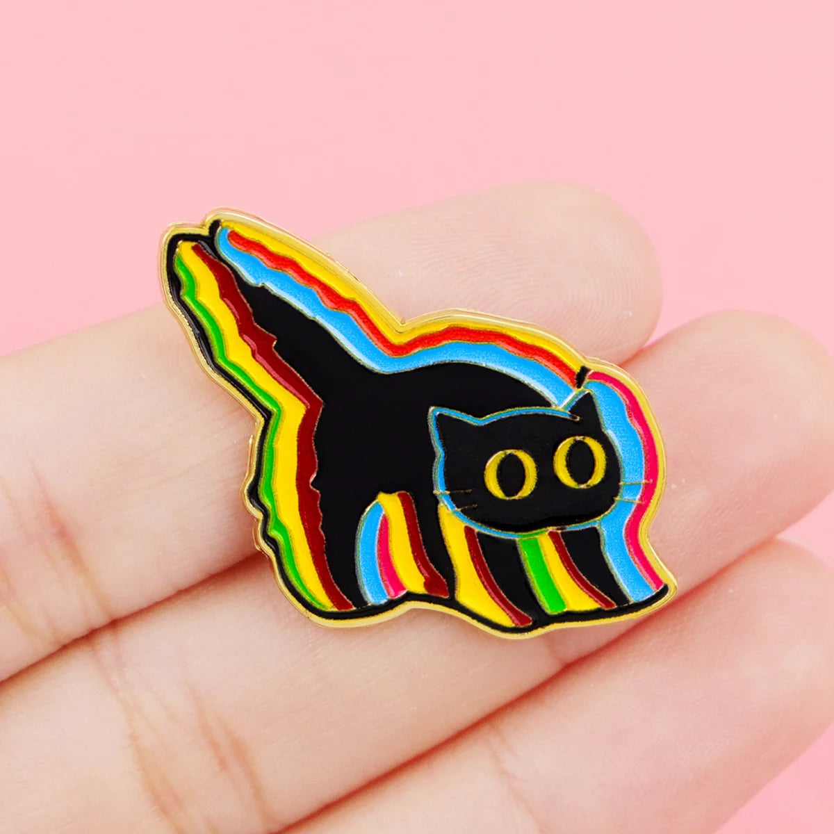Rainbow Chaos Cat Enamel Pin
