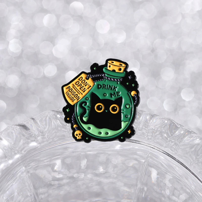 Poison Potion Cat Enamel Pin