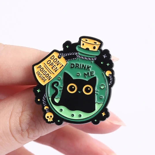Poison Potion Cat Enamel Pin