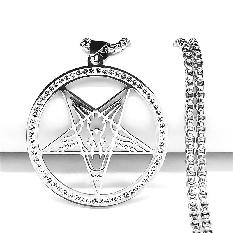 Pentagram Baphomet Goat Head Necklace
