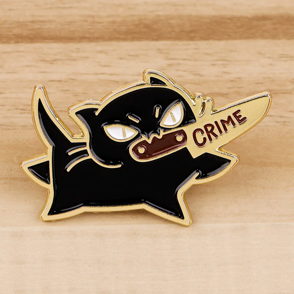 Crime Cat Enamel Pin