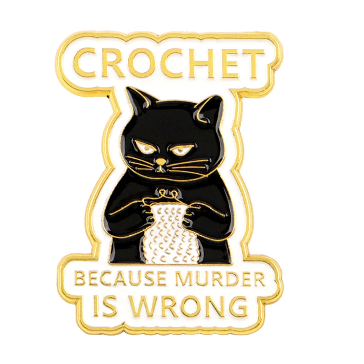 Crochet Chaos Cat Enamel Pin