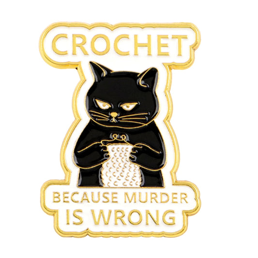 Crochet Chaos Cat Enamel Pin