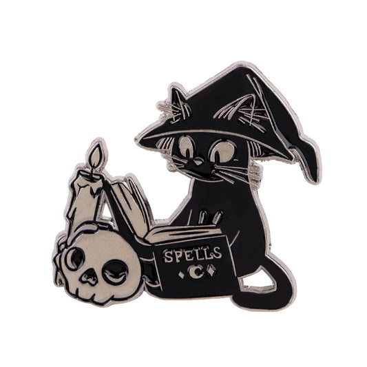 Witch’s Familiar Spellbook Cat Enamel Pin