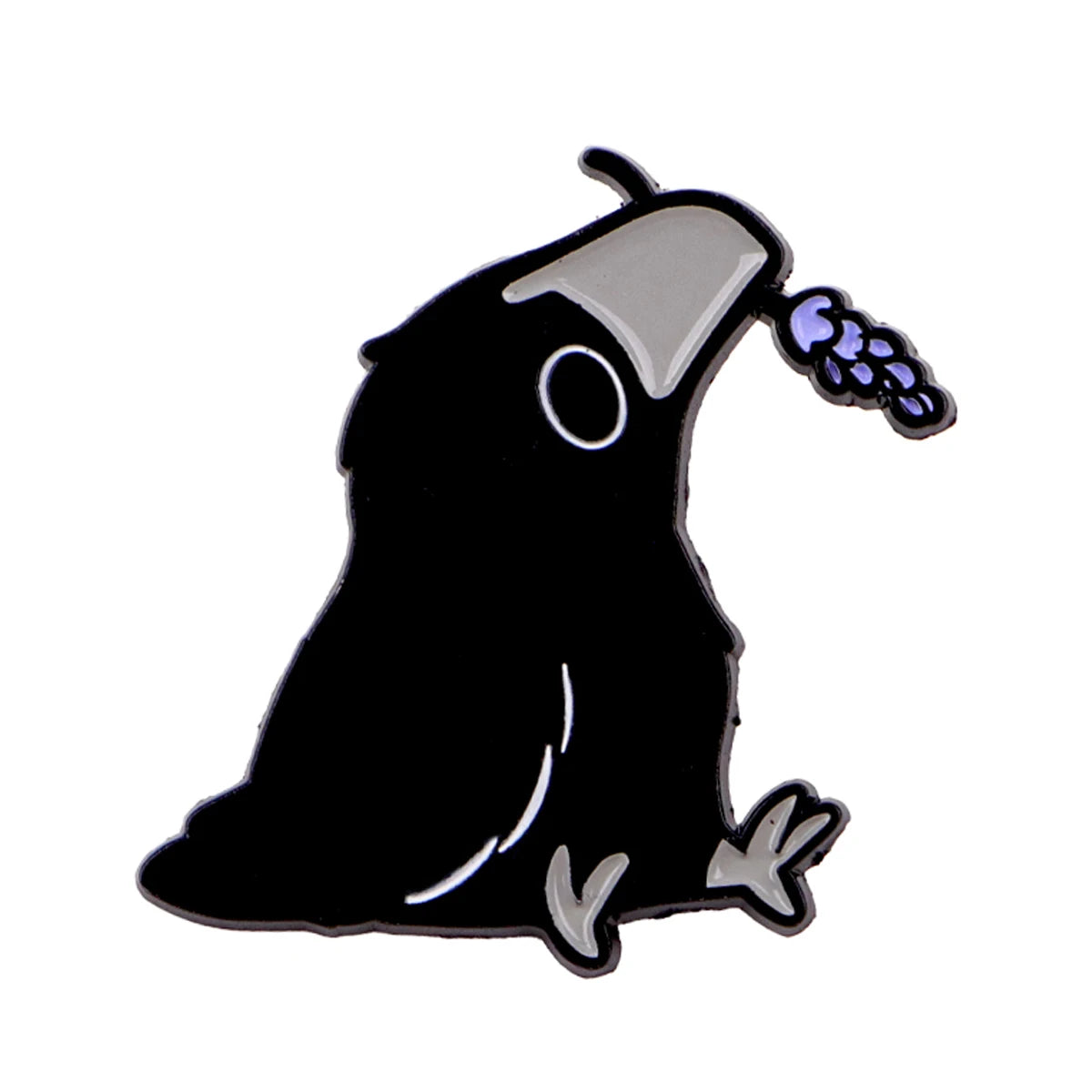 Floral Familiar Crow Enamel Pin Set (2pcs)