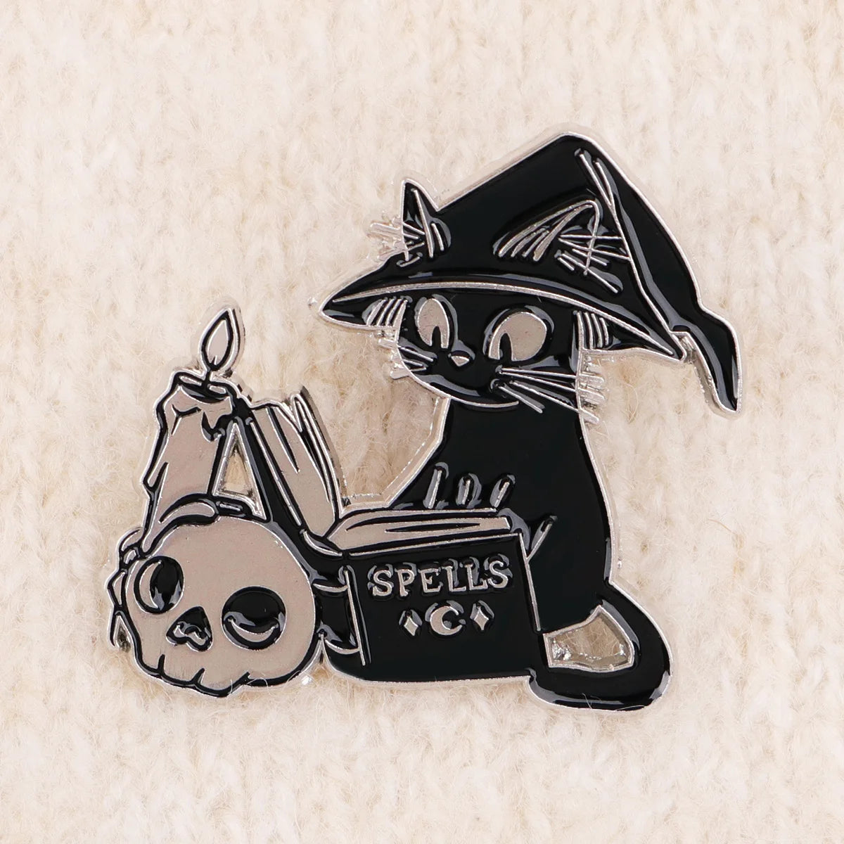 Witch’s Familiar Spellbook Cat Enamel Pin