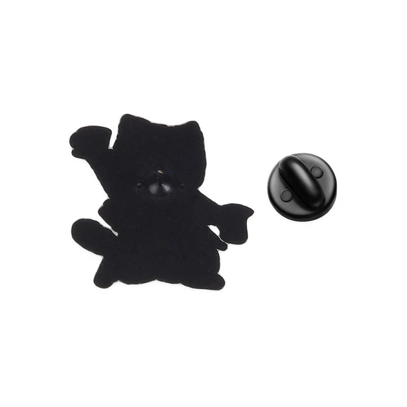 ☕ Midnight Barista Cat Enamel Pin
