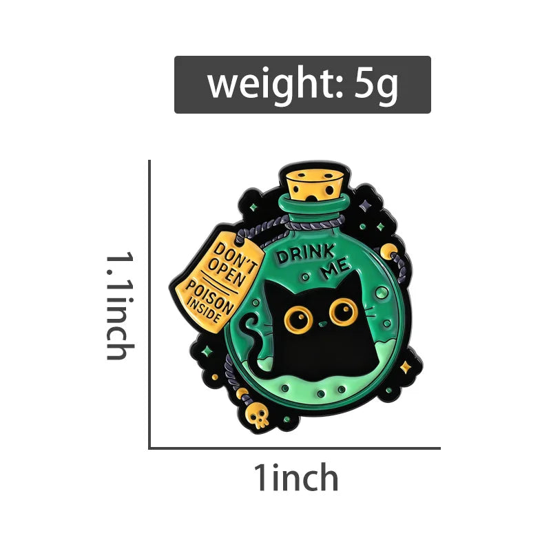 Poison Potion Cat Enamel Pin