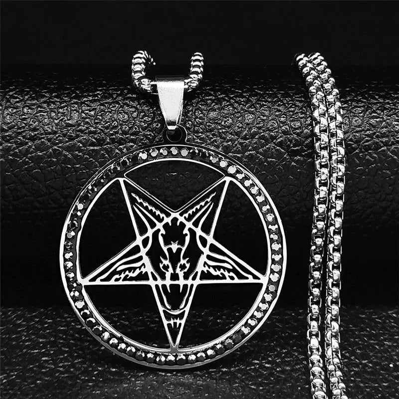 Pentagram Baphomet Goat Head Necklace