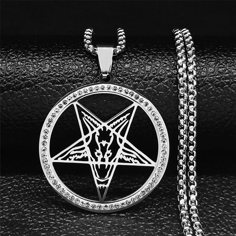 Pentagram Baphomet Goat Head Necklace
