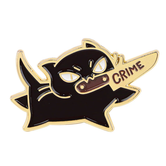 Crime Cat Enamel Pin